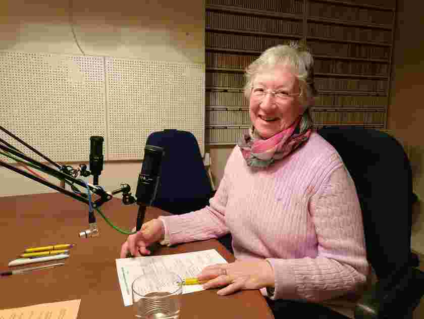 Picture of Hazel Volunteer Reader in the recording studio
