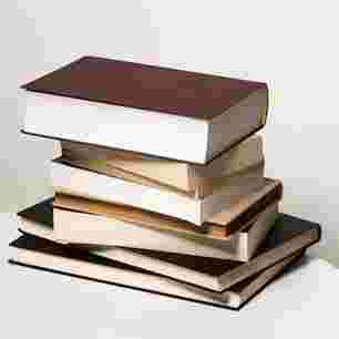Picture showing a tower of reference books