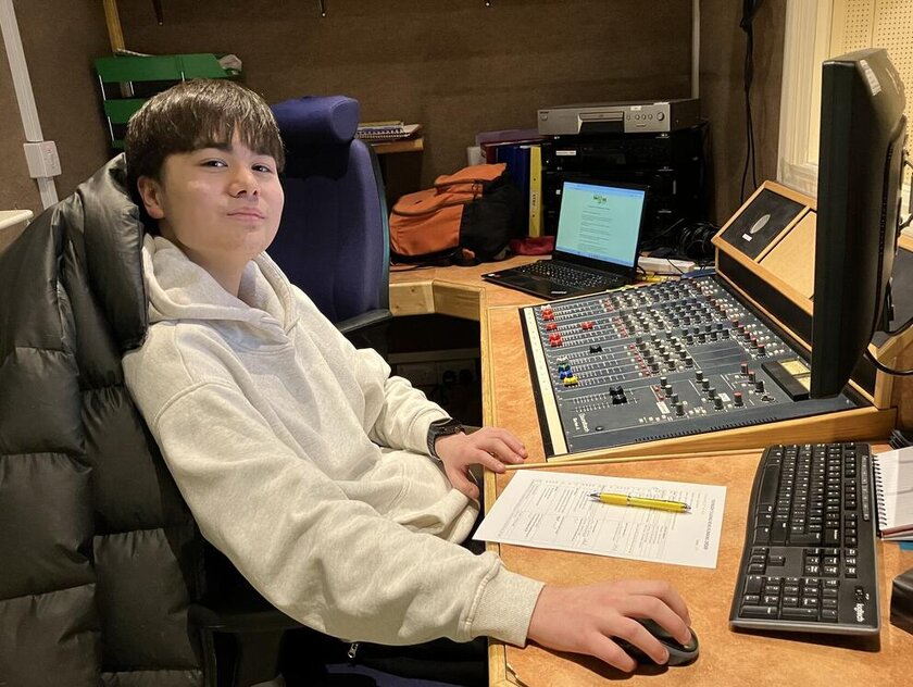 Picture of Tokuma Volunteer Audio Editor at a recording session